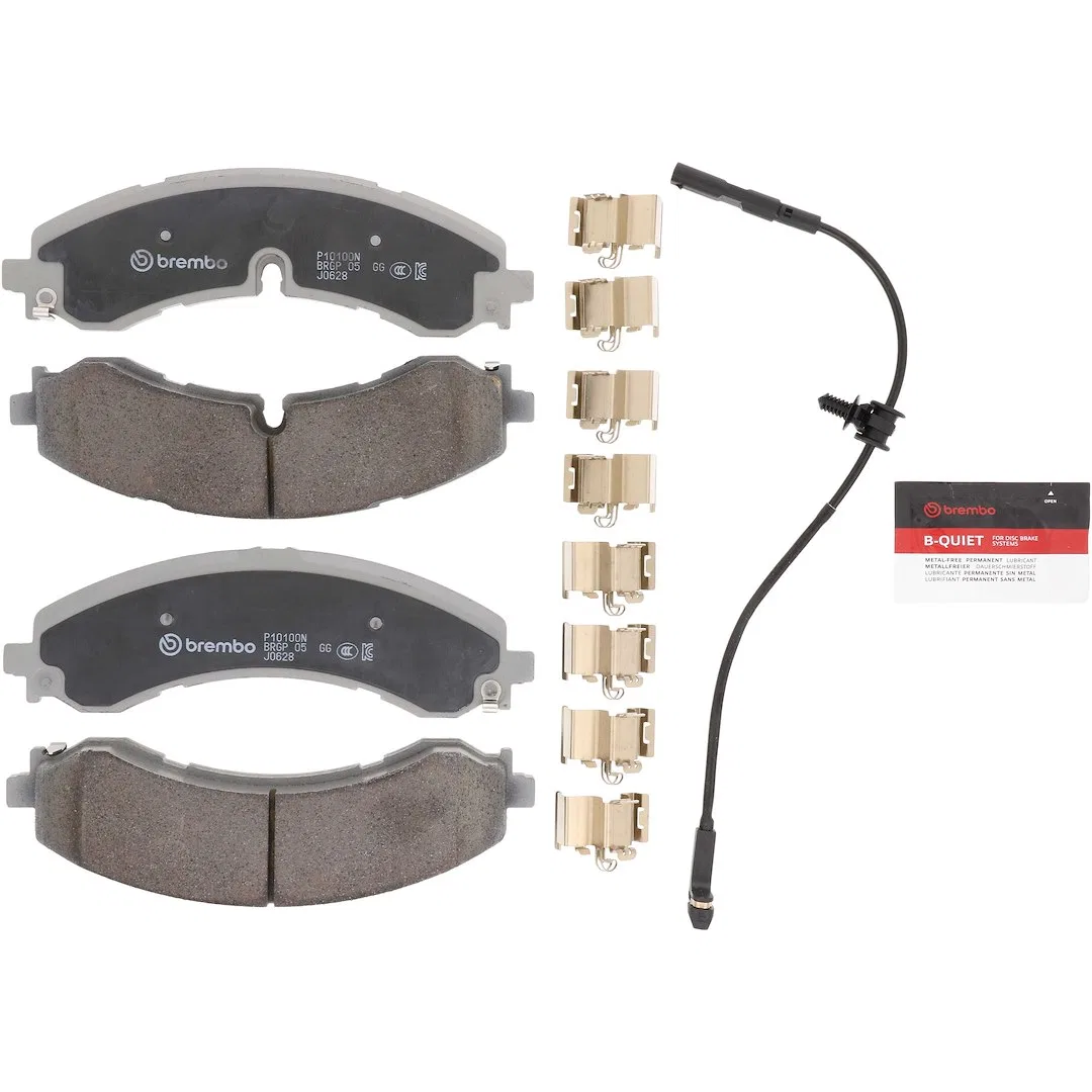 P10100N – BREMBO Brake Pad, FMSI Number D2250-9486 Ceramic Set Of 4 With Brake Lubricant/ Pad Wear Sensor/ Mounting H...